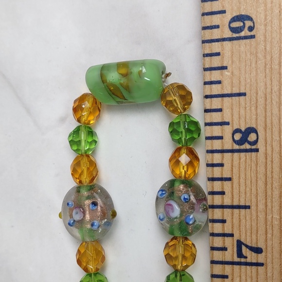 Art Glass/Faceted Crystal Necklace/Earrings Set - Picture 4 of 12